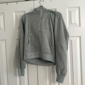 grey quarter zip up hoodie